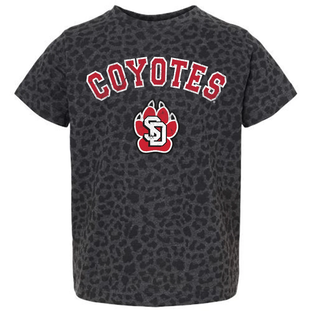 Youth Gameday Couture Leopard South Dakota Coyotes All the Cheer T-Shirt