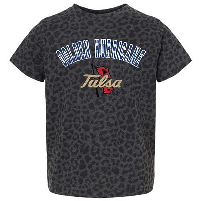 Youth Gameday Couture Leopard Tulsa Golden Hurricane All the Cheer T-Shirt