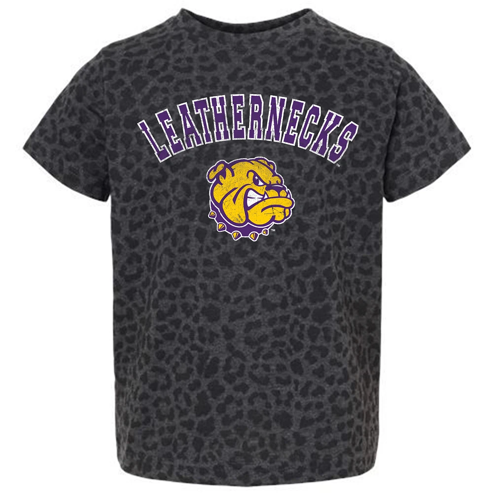 Youth Gameday Couture Leopard Western Illinois Leathernecks All the Cheer T-Shirt
