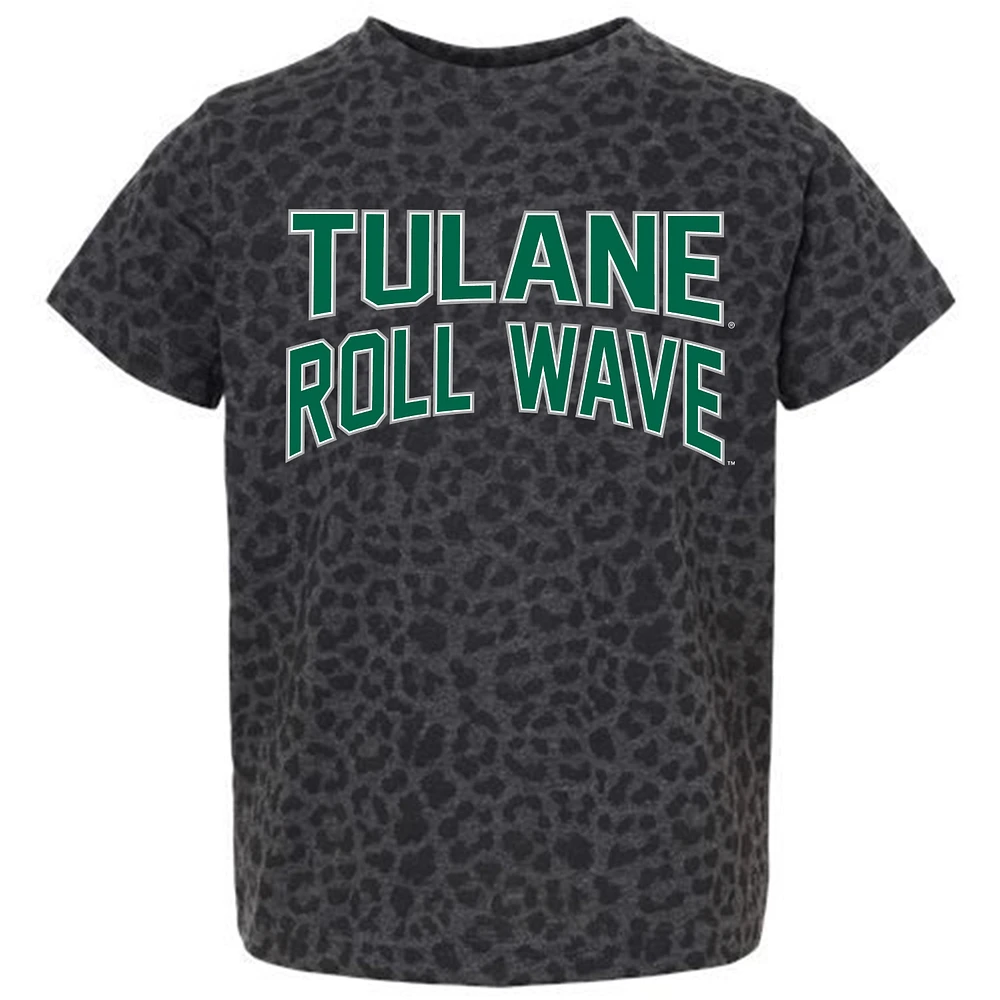 Youth Gameday Couture Leopard Tulane Green Wave Fan Favorite T-Shirt