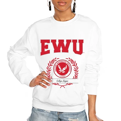 Women's Gameday Couture White Eastern Washington Eagles It's a Vibe Classic Fleece Crewneck Pullover Sweatshirt