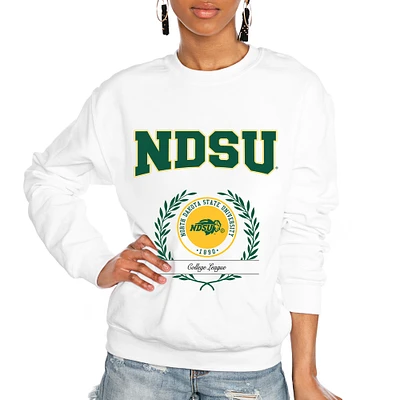 Women's Gameday Couture White NDSU Bison It's a Vibe Classic Fleece Crewneck Pullover Sweatshirt