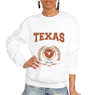 Women's Gameday Couture White Texas Longhorns It's a Vibe Classic Fleece Crewneck Pullover Sweatshirt