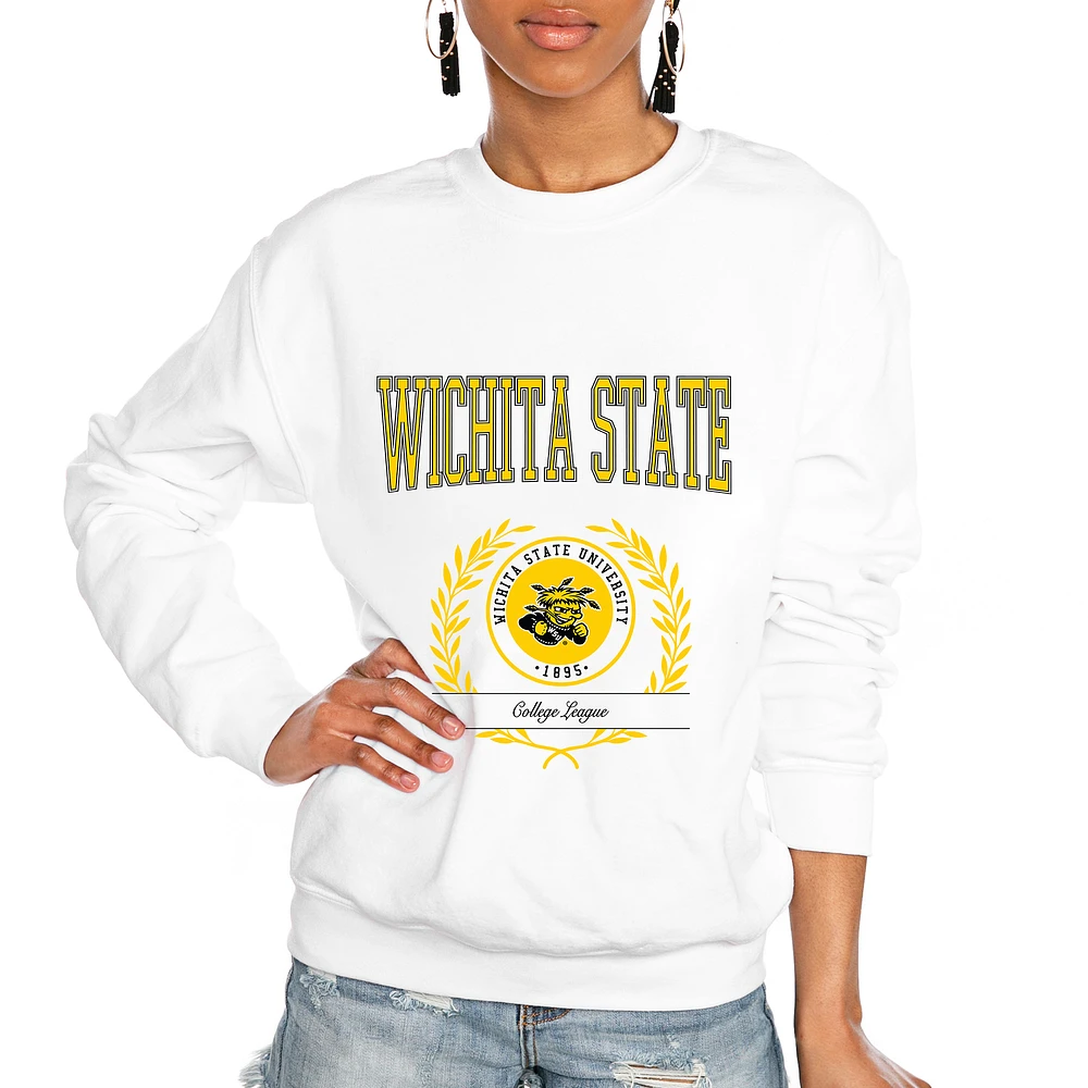 Women's Gameday Couture White Wichita State Shockers It's a Vibe Classic Fleece Crewneck Pullover Sweatshirt