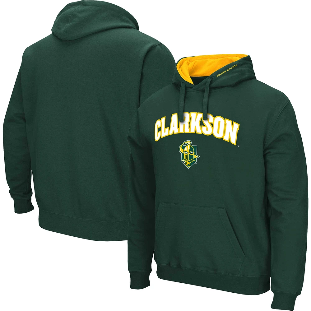 Men's Colosseum Green Clarkson Golden Knights Arch & Logo 3.0 Pullover Hoodie