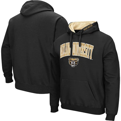 Men's Colosseum Black Oakland Golden Grizzlies Arch & Logo 3.0 Pullover Hoodie