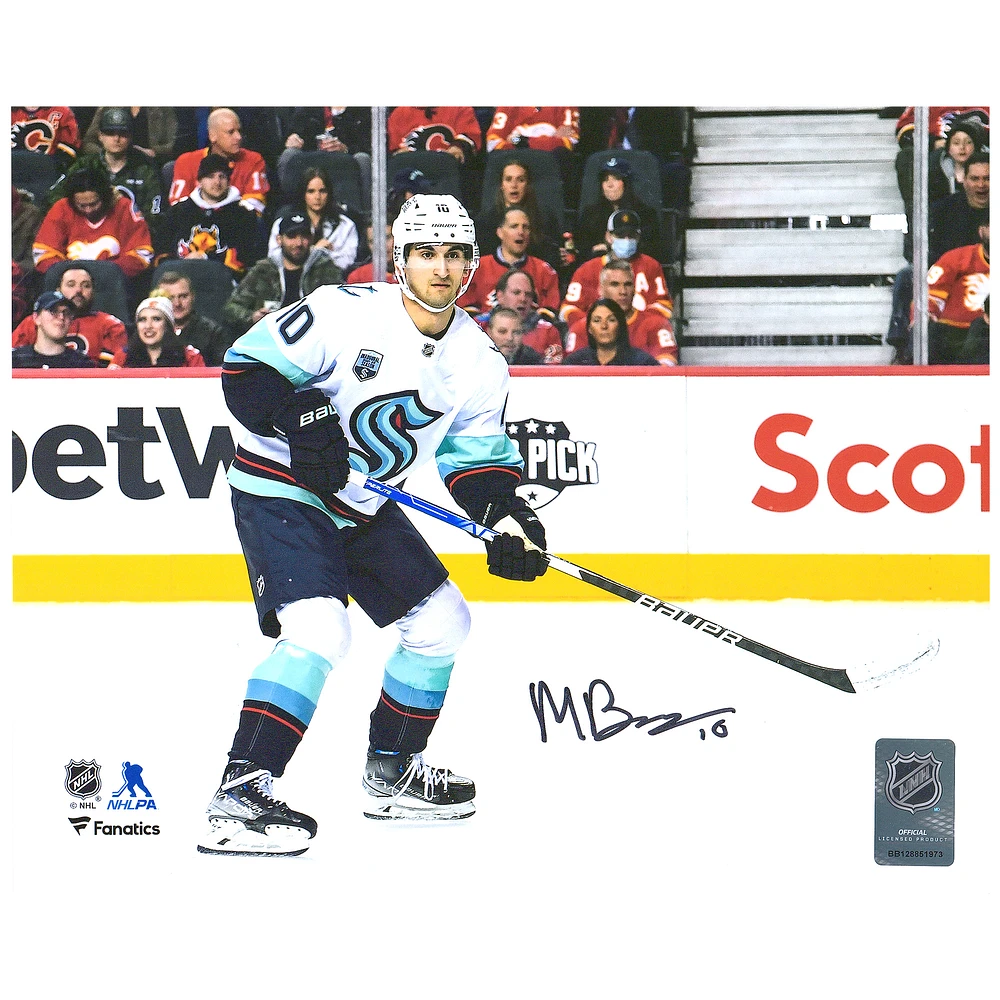Matty Beniers Seattle Kraken Autographed 8" x 10" NHL Debut Photograph