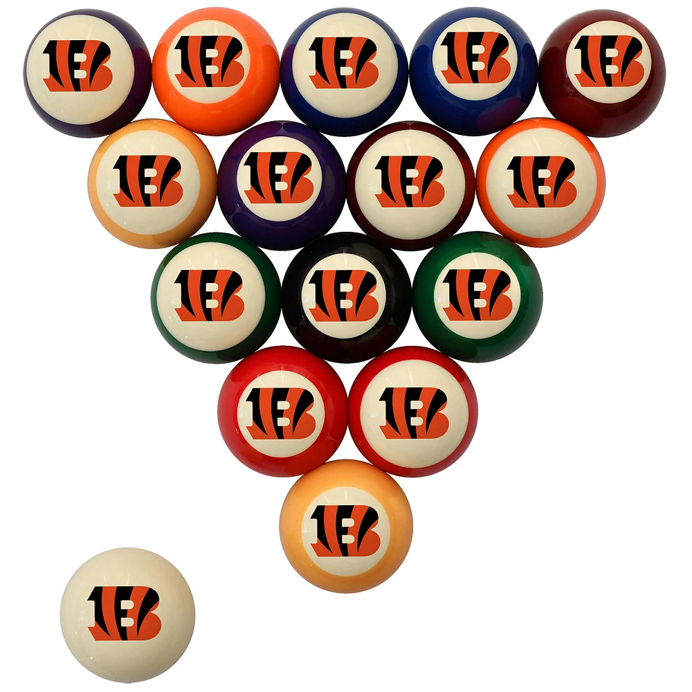 Imperial Cream Cincinnati Bengals Retro Billiard Ball Set