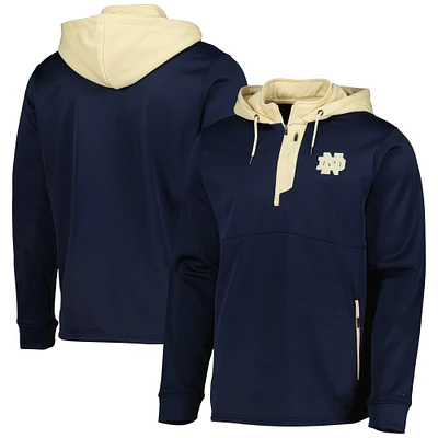 Men's Colosseum Navy Notre Dame Fighting Irish Luge 3.0 Quarter-Zip Hoodie