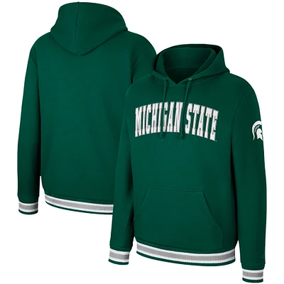 Men's Colosseum Green Michigan State Spartans Varsity Arch Pullover Hoodie
