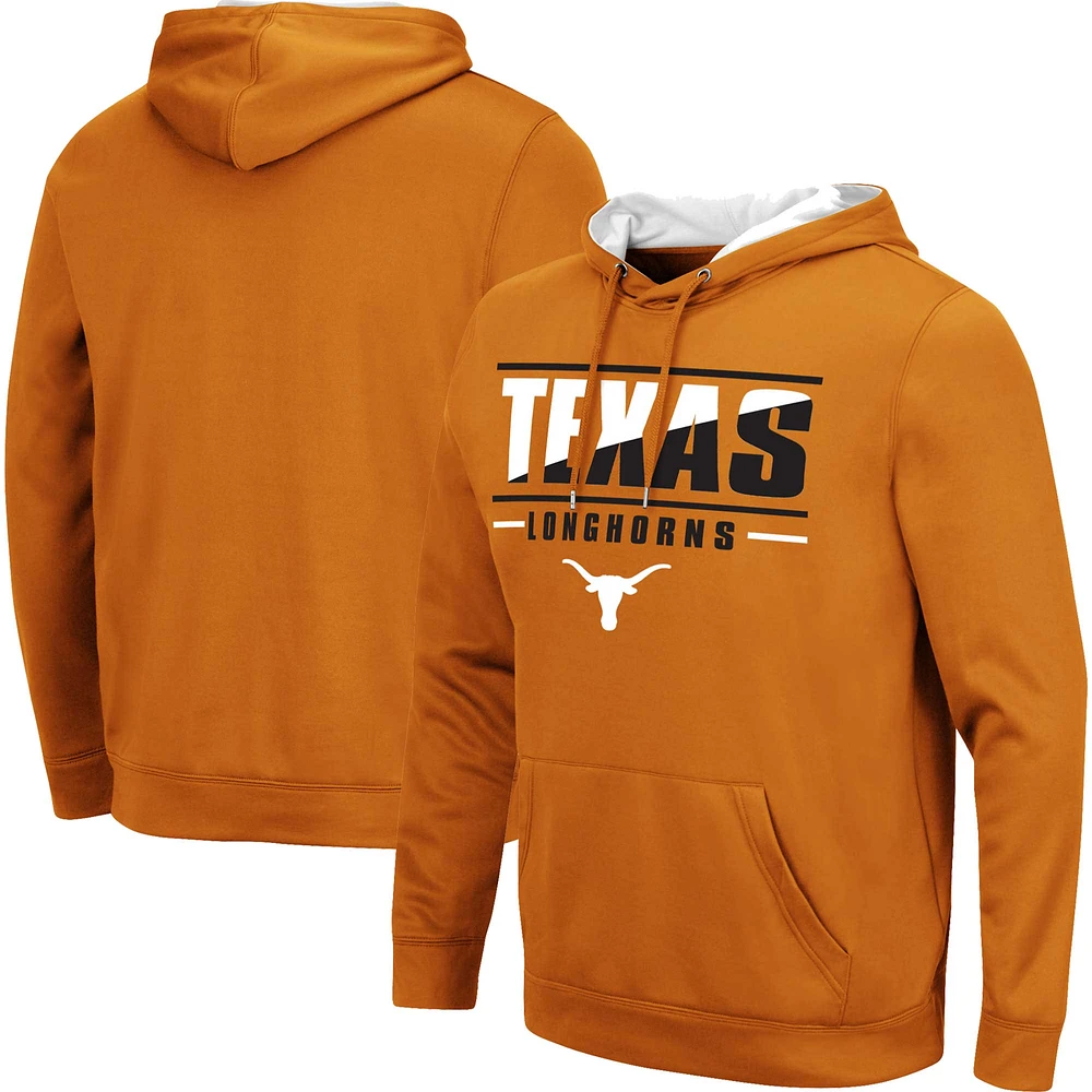 Men's Colosseum Texas Orange Texas Longhorns Slash Stack 2.0 Pullover Hoodie