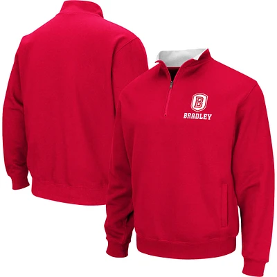 Men's Colosseum Red Bradley Braves Tortugas Quarter-Zip Sweatshirt
