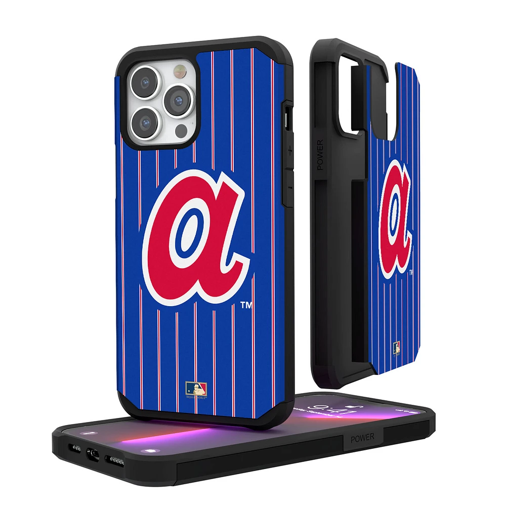 Atlanta Braves Alternate Logo iPhone Pinstripe Cooperstown Design Rugged Case