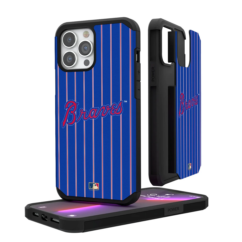 Atlanta Braves Wordmark Logo iPhone Pinstripe Cooperstown Design Rugged Case