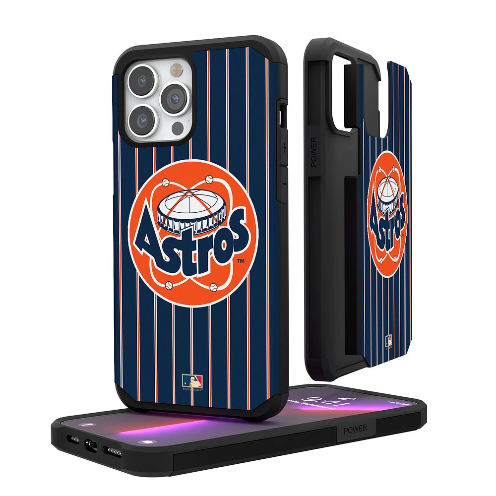 Houston Astros Orange iPhone Pinstripe Cooperstown Design Rugged Case