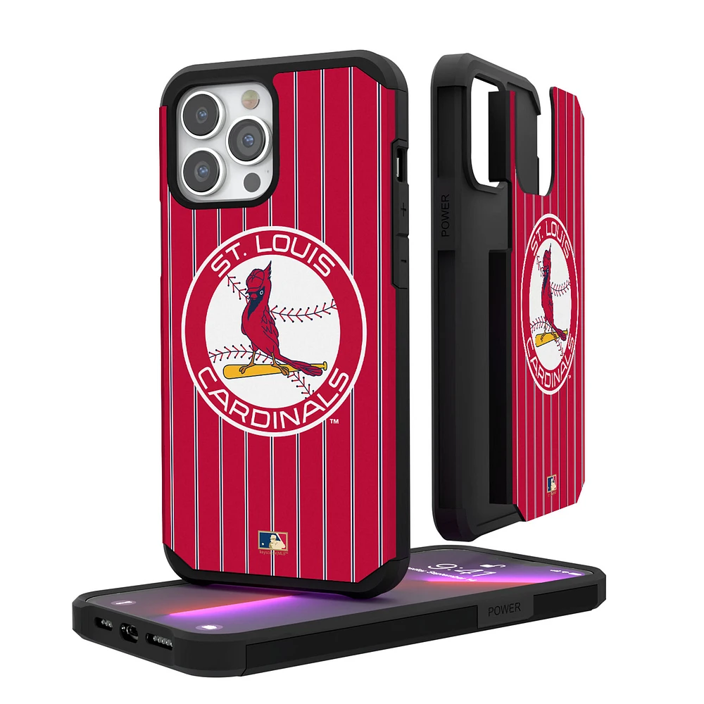 St. Louis Cardinals iPhone Pinstripe Cooperstown Design Rugged Case