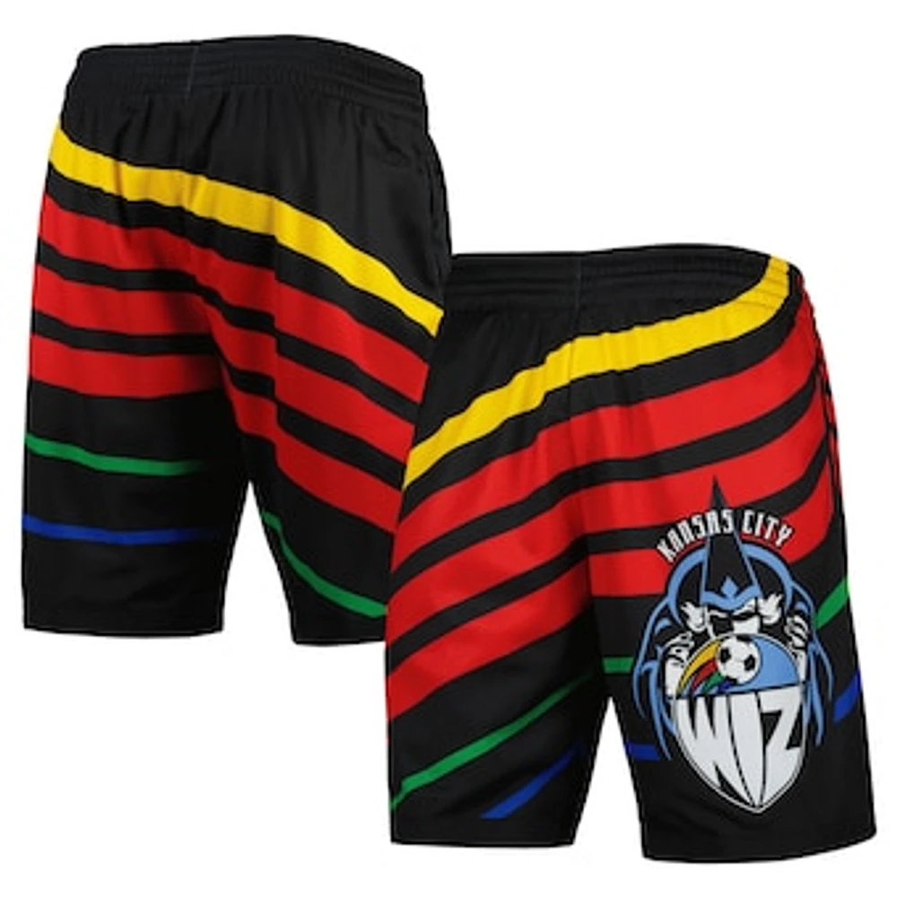 Men's Mitchell & Ness Black Sporting Kansas City Swingman Shorts