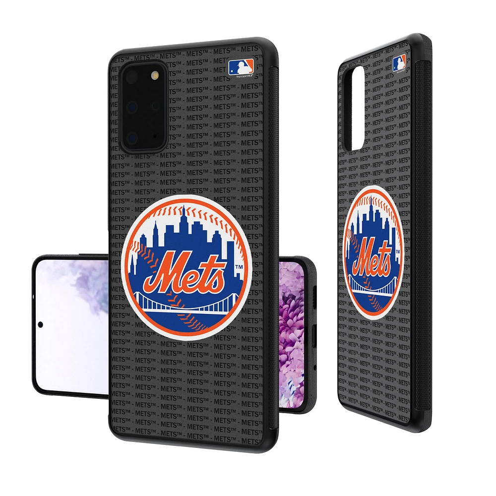 New York Mets Galaxy Text Backdrop Design Bump Case