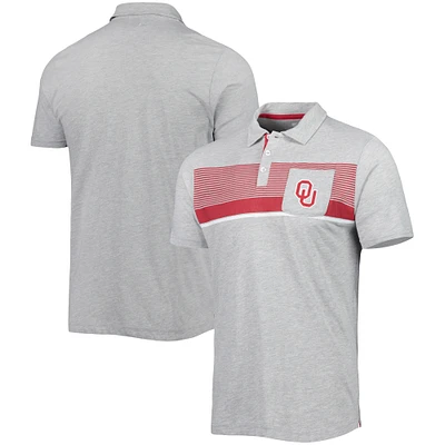 Men's Colosseum Heathered Gray Oklahoma Sooners Golfer Pocket Polo