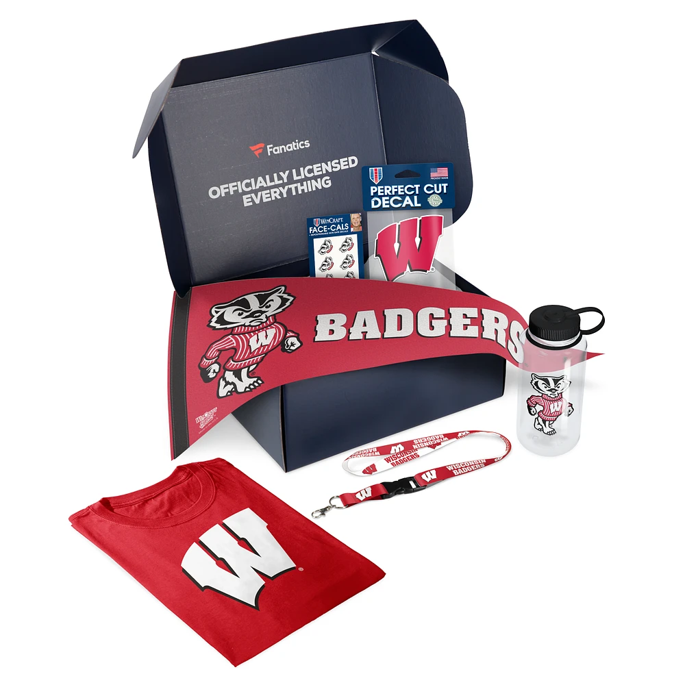 Wisconsin Badgers Fanatics Pack College Essentials Themed Gift Box - $72+ Value