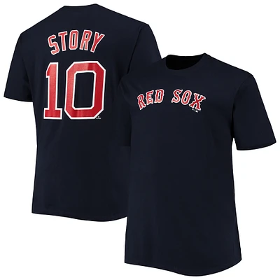 Men's Fanatics Trevor Story Navy Boston Red Sox Big & Tall Name Number T-Shirt