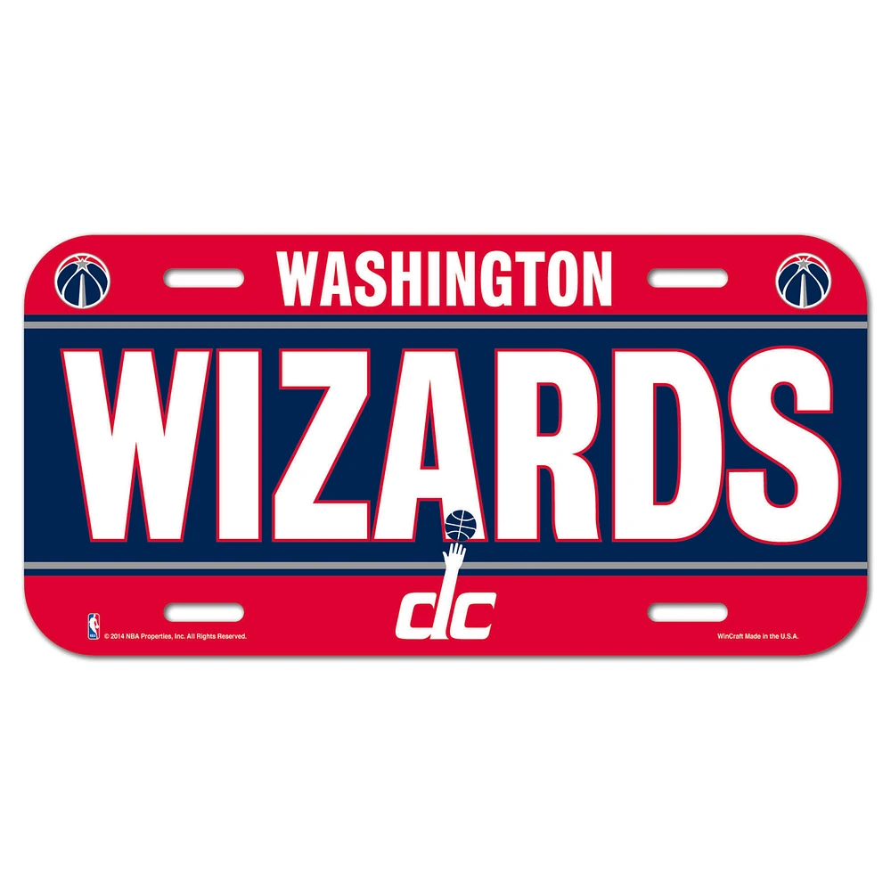 WinCraft Washington Wizards Team Logo Plastic License Plate