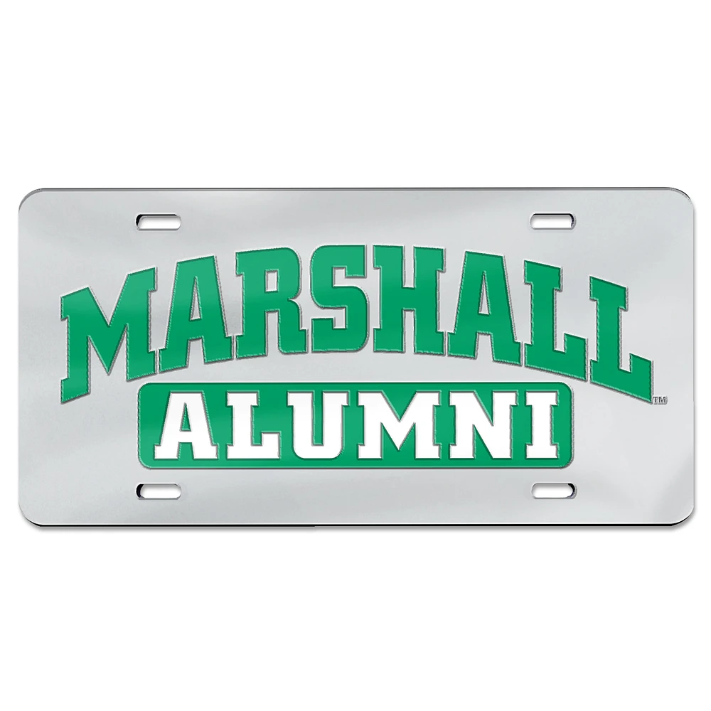 WinCraft Silver Marshall Thundering Herd Alumni Laser Cut Acrylic License Plate