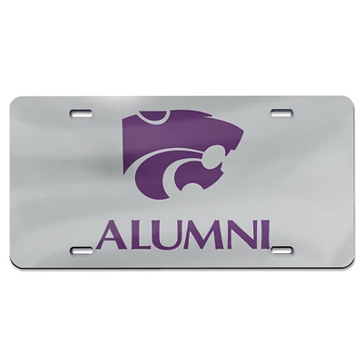 WinCraft Silver Kansas State Wildcats Alumni Laser Cut Acrylic License Plate