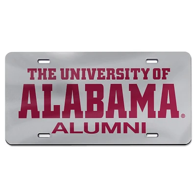 WinCraft Silver Alabama Crimson Tide Alumni Laser Cut Acrylic License Plate