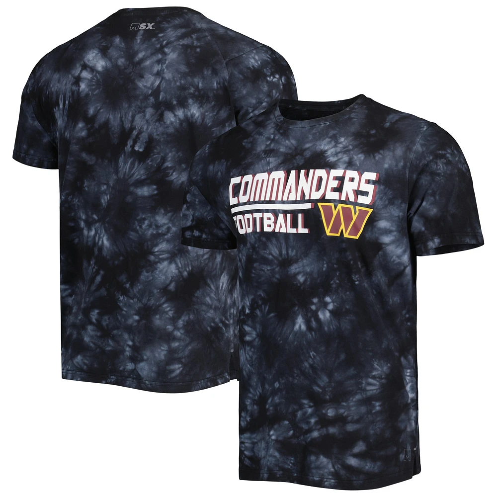 Men's MSX by Michael Strahan Black Washington Commanders Recovery Tie-Dye T-Shirt