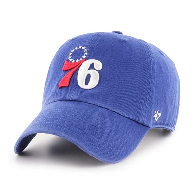 Men's '47 Royal Philadelphia 76ers Clean-Up Adjustable Hat