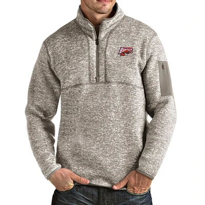 Men's Antigua Heathered Gray Buffalo Bandits Fortune Half-Zip Pullover Jacket