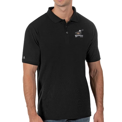 Men's Antigua Black Calgary Roughnecks Legacy Pique Polo