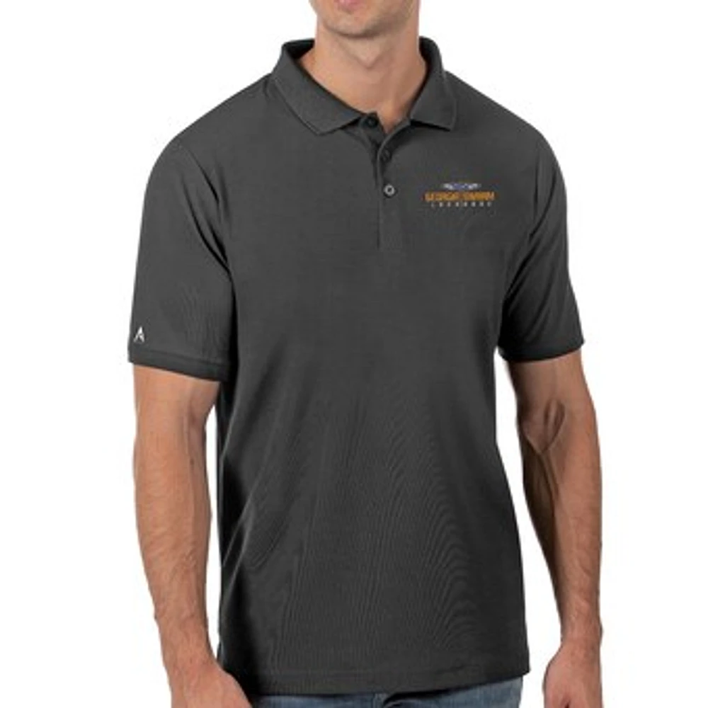 Men's Antigua Charcoal Georgia Swarm Legacy Pique Polo