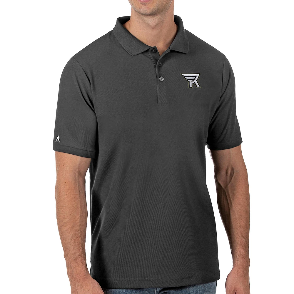 Men's Antigua Charcoal Rochester Knighthawks Legacy Pique Polo