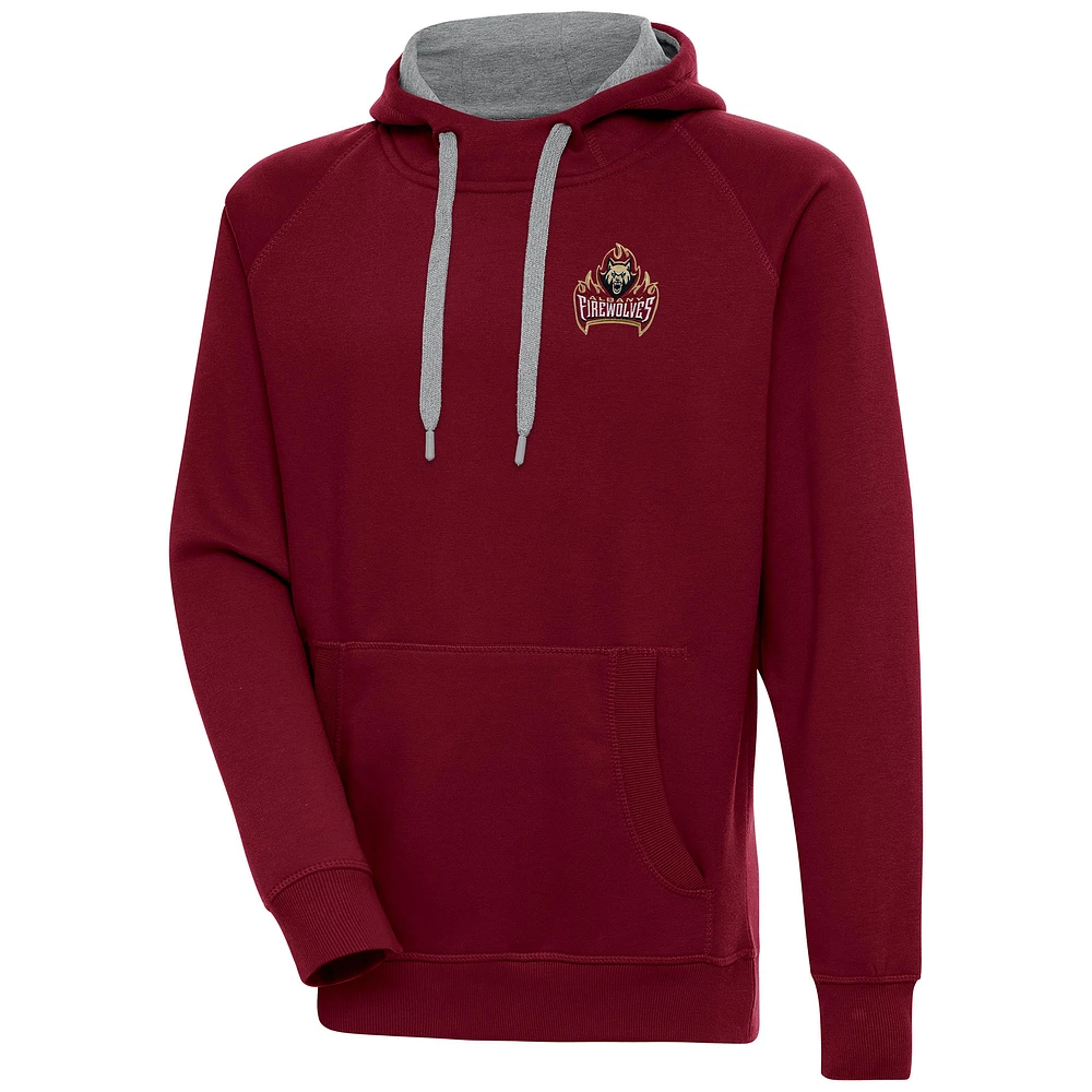 Men's Antigua Maroon Albany FireWolves Victory Pullover Hoodie