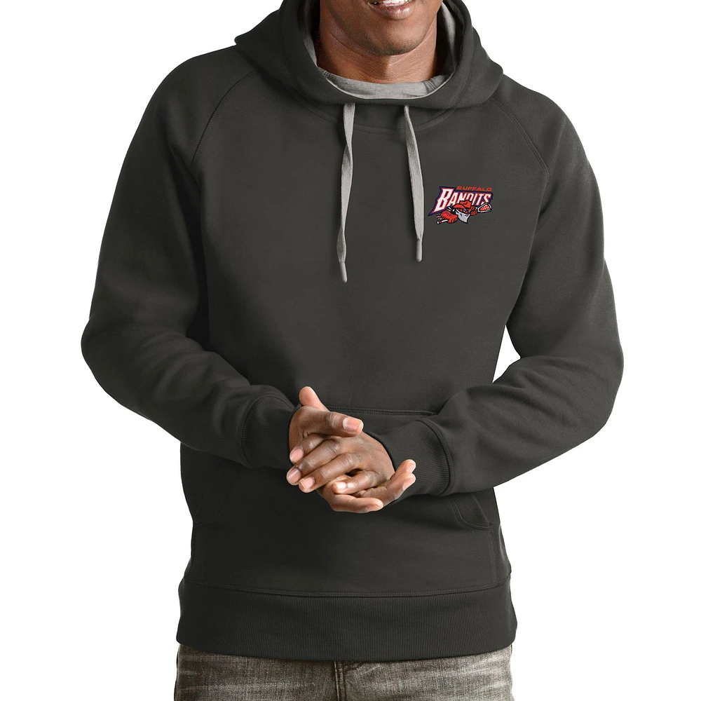Men's Antigua Charcoal Buffalo Bandits Victory Pullover Hoodie