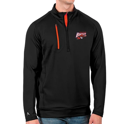 Men's Antigua Black Buffalo Bandits Generation Quarter-Zip Pullover Top