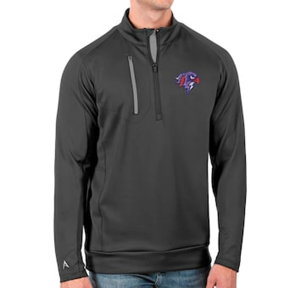 Men's Antigua Charcoal Halifax Thunderbirds Generation Quarter-Zip Pullover Top