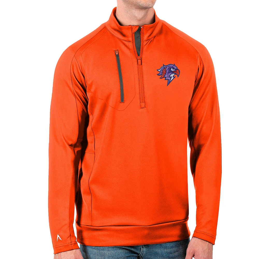 Men's Antigua Orange Halifax Thunderbirds Generation Quarter-Zip Pullover Top