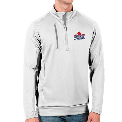 Men's Antigua White Toronto Rock Generation Quarter-Zip Pullover Top