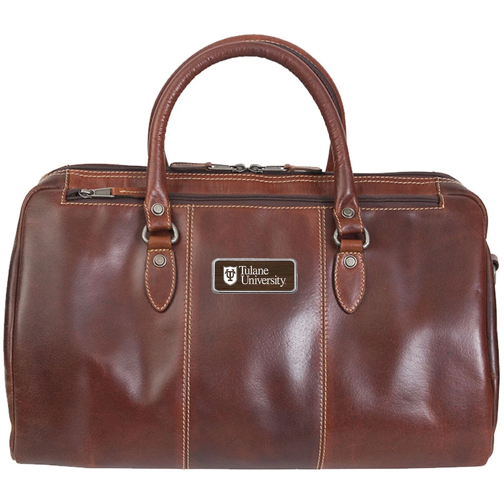 Brown Tulane Green Wave Logo Plate Niagara Canyon Duffel Bag