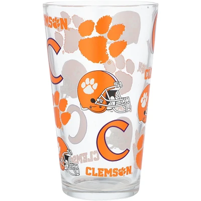 Clemson Tigers 16oz. Allover Print Pint Glass
