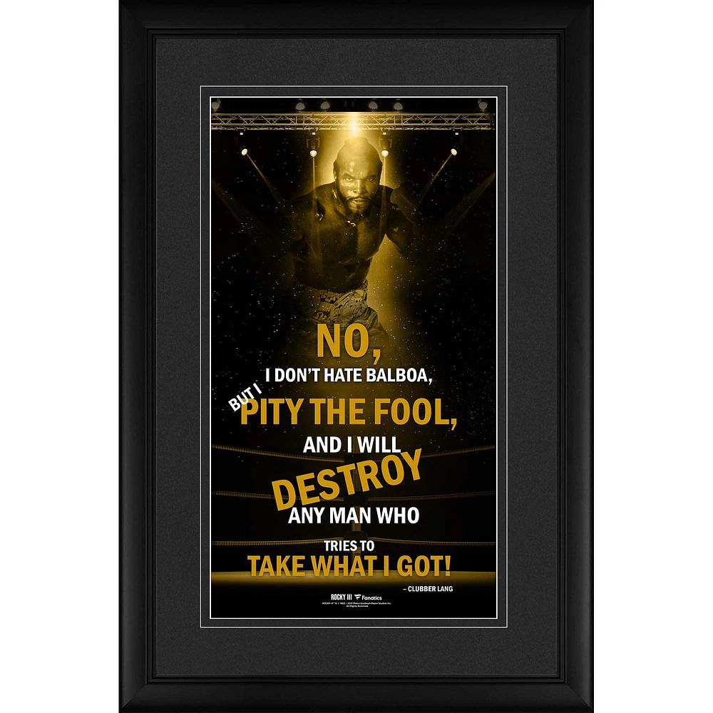 Clubber Lang Rocky III Framed 10'' x 18'' ''But I Pity The Fool'' Movie Quote Pano