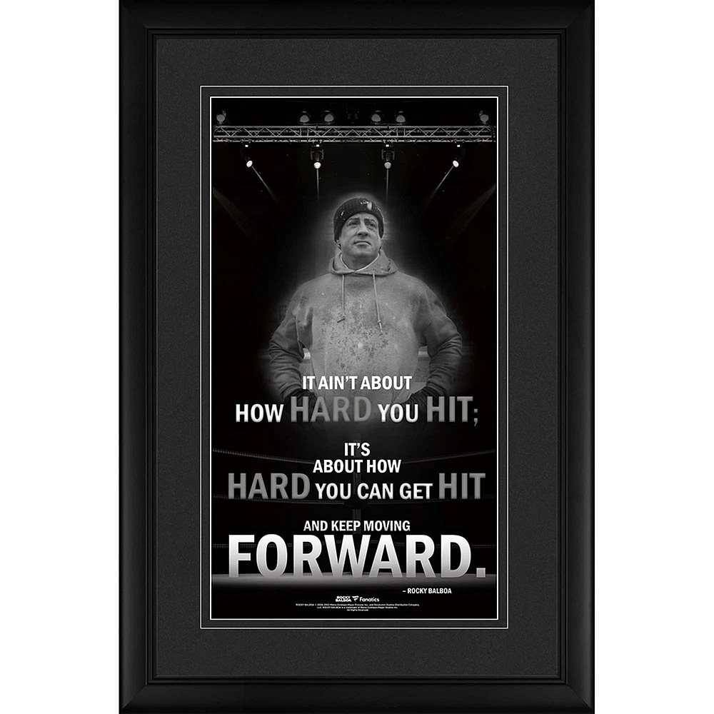 Rocky Balboa Framed 10" x 18" "It's Ain't About How Hard You Hit" Movie Quote Pano