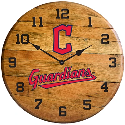 Imperial Cleveland Guardians Oak Barrel Clock