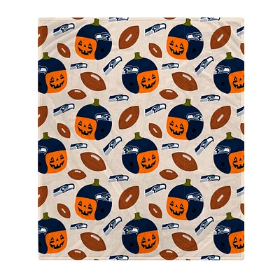 Seattle Seahawks 60" x 70" Pumpkin Helmet Corral Fleece Blanket