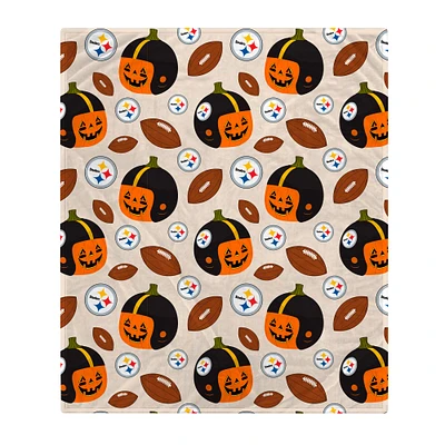 Pittsburgh Steelers 60" x 70" Pumpkin Helmet Corral Fleece Blanket