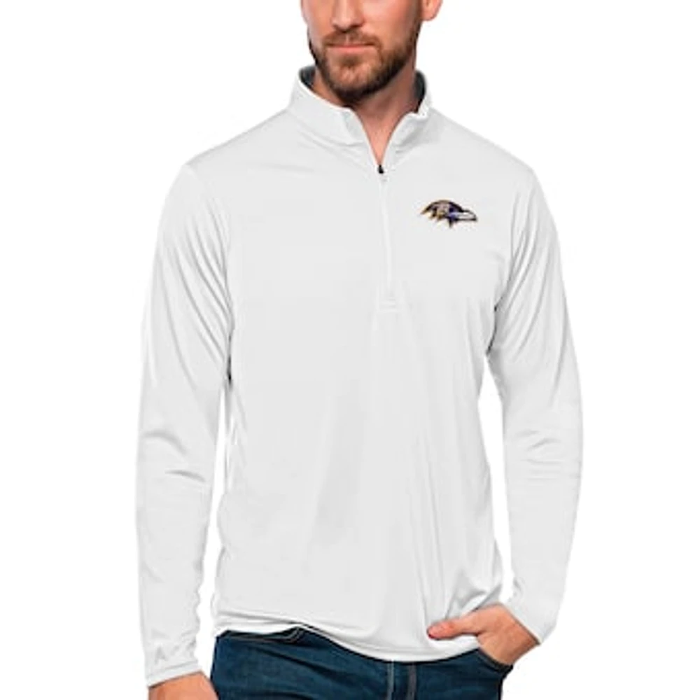 Men's Antigua Baltimore Ravens Tribute Quarter-Zip Lightweight Pullover Top