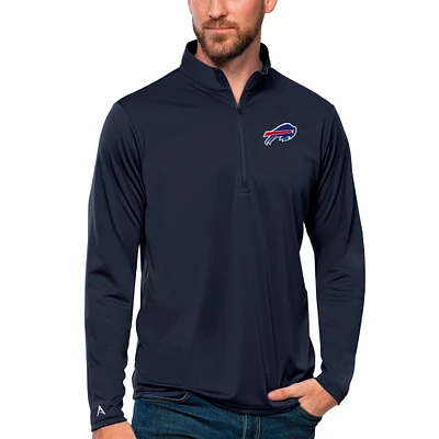 Men's Antigua Navy Buffalo Bills Tribute Quarter-Zip Lightweight Pullover Top